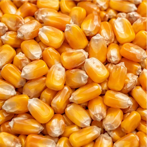 Clean yellow feed maize grain sample